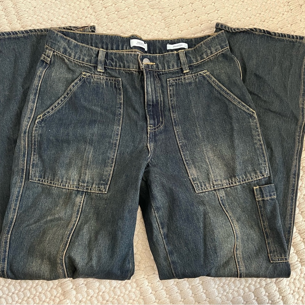 Forever 21 Acid-Wash straight leg jeans